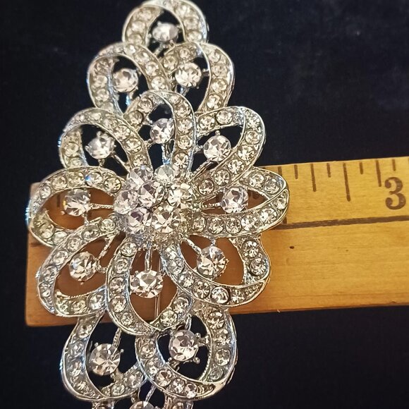 4" Long Rhinestone Brooch - Picture 4 of 4